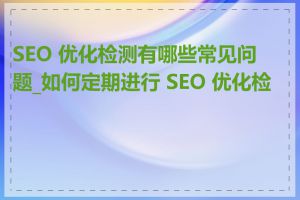 SEO 优化检测有哪些常见问题_如何定期进行 SEO 优化检测