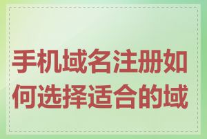 手机域名注册如何选择适合的域名