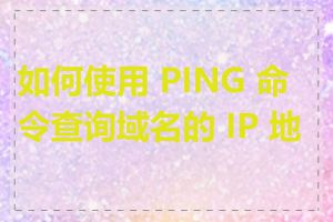 如何使用 PING 命令查询域名的 IP 地址