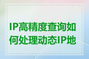 IP高精度查询如何处理动态IP地址