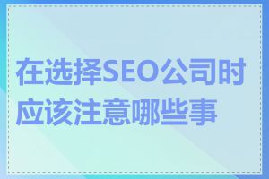 在选择SEO公司时应该注意哪些事项