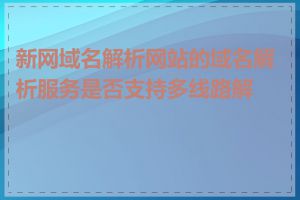 新网域名解析网站的域名解析服务是否支持多线路解析