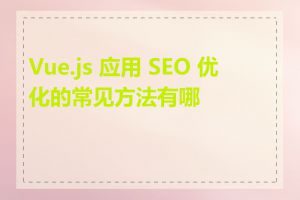 Vue.js 应用 SEO 优化的常见方法有哪些