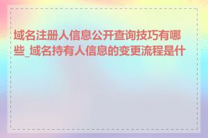 域名注册人信息公开查询技巧有哪些_域名持有人信息的变更流程是什么