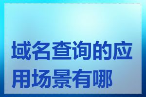 域名查询的应用场景有哪些