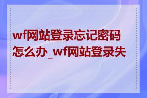 wf网站登录忘记密码怎么办_wf网站登录失败