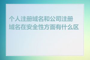 个人注册域名和公司注册域名在安全性方面有什么区别