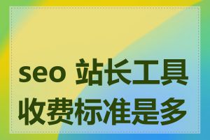 seo 站长工具收费标准是多少