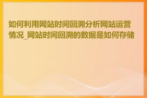 如何利用网站时间回溯分析网站运营情况_网站时间回溯的数据是如何存储的