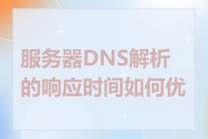 服务器DNS解析的响应时间如何优化