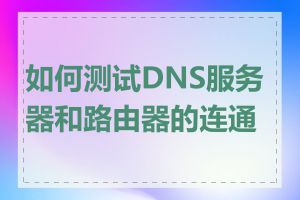 如何测试DNS服务器和路由器的连通性