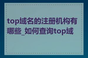 top域名的注册机构有哪些_如何查询top域名