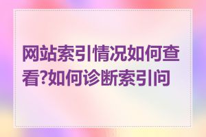 网站索引情况如何查看?如何诊断索引问题