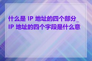 什么是 IP 地址的四个部分_IP 地址的四个字段是什么意思