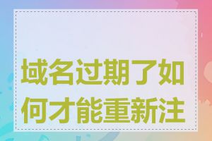 域名过期了如何才能重新注册