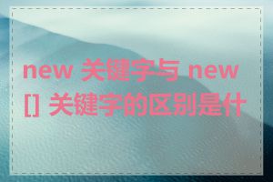 new 关键字与 new[] 关键字的区别是什么