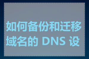 如何备份和迁移域名的 DNS 设置