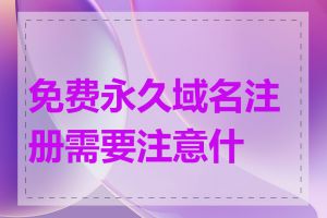 免费永久域名注册需要注意什么