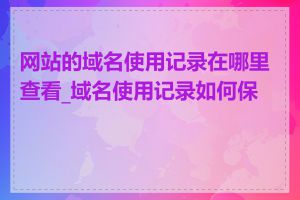 网站的域名使用记录在哪里查看_域名使用记录如何保存