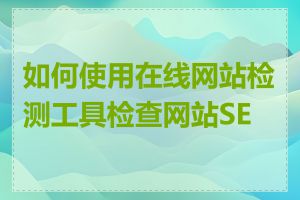 如何使用在线网站检测工具检查网站SEO