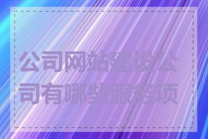 公司网站建设公司有哪些服务项目