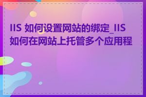 IIS 如何设置网站的绑定_IIS 如何在网站上托管多个应用程序