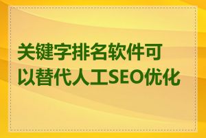 关键字排名软件可以替代人工SEO优化吗