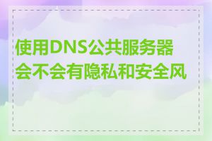 使用DNS公共服务器会不会有隐私和安全风险