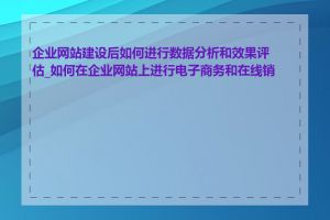 企业网站建设后如何进行数据分析和效果评估_如何在企业网站上进行电子商务和在线销售