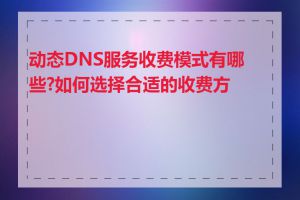 动态DNS服务收费模式有哪些?如何选择合适的收费方式