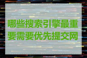 哪些搜索引擎最重要需要优先提交网站