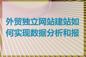 外贸独立网站建站如何实现数据分析和报告