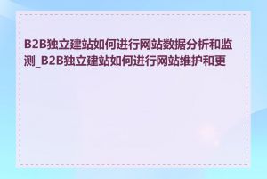 B2B独立建站如何进行网站数据分析和监测_B2B独立建站如何进行网站维护和更新