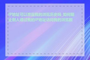 IP地址可以泄露我的浏览历史吗_如何阻止别人通过我的IP地址访问我的浏览数据