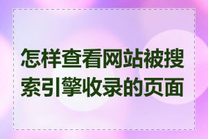 怎样查看网站被搜索引擎收录的页面数