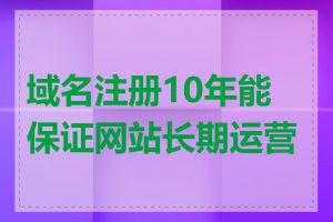 域名注册10年能保证网站长期运营吗