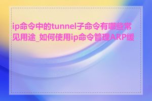 ip命令中的tunnel子命令有哪些常见用途_如何使用ip命令管理ARP缓存