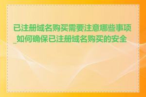 已注册域名购买需要注意哪些事项_如何确保已注册域名购买的安全性