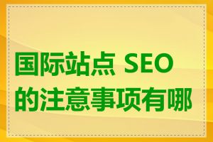 国际站点 SEO 的注意事项有哪些