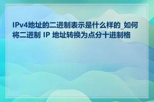 IPv4地址的二进制表示是什么样的_如何将二进制 IP 地址转换为点分十进制格式