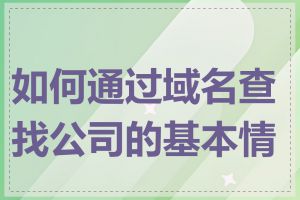 如何通过域名查找公司的基本情况