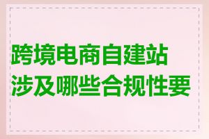 跨境电商自建站涉及哪些合规性要求