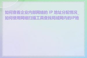 如何查看企业内部网络的 IP 地址分配情况_如何使用网络扫描工具查找局域网内的IP地址