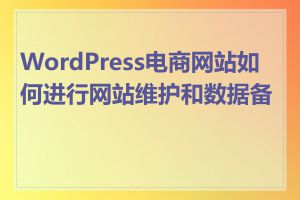 WordPress电商网站如何进行网站维护和数据备份