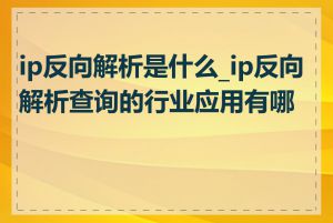 ip反向解析是什么_ip反向解析查询的行业应用有哪些