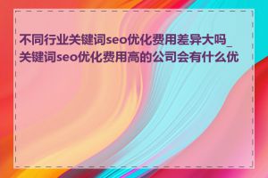 不同行业关键词seo优化费用差异大吗_关键词seo优化费用高的公司会有什么优势