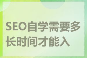 SEO自学需要多长时间才能入门