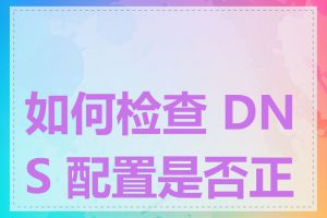 如何检查 DNS 配置是否正确