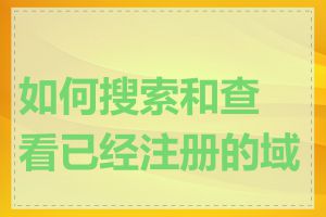 如何搜索和查看已经注册的域名