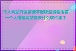 个人网站开发需要掌握哪些编程语言_一个人搭建网站需要什么软件和工具